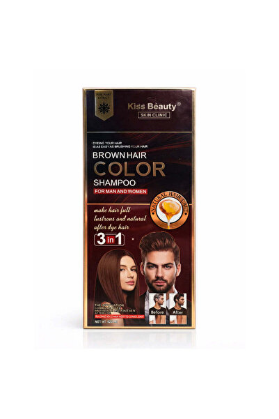Kiss Beauty Brown Hair Color Shampoo – Șampon Colorant pentru Păr Șaten (3 în 1)