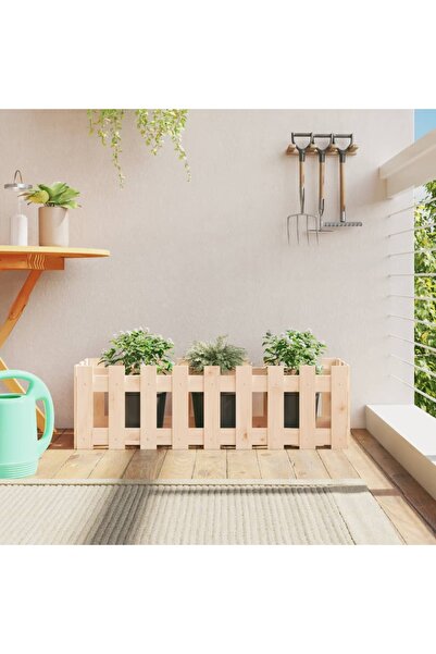 vidaxl Pat inaltat gradina design gard 100x30x30 cm lemn de pin tratat