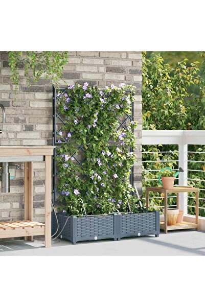vidaxl Vaza pentru Gradina 2 pcs Gri Deschis 80 x 40 x 126 cm Plastic