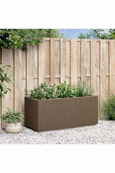vidaxl Cutie de flori pentru gradina Maro 80 x 36 x 35 cm PP
