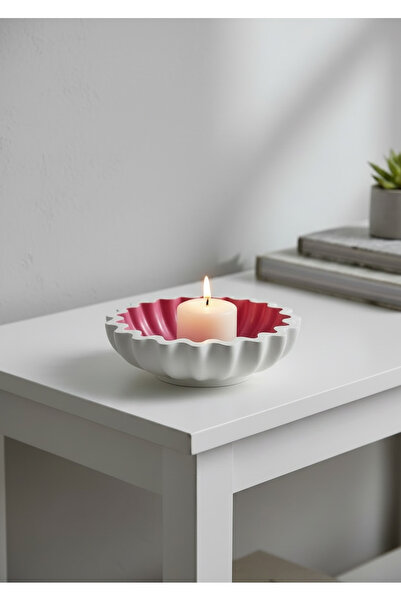 BELLATRİX ATÖLYE Pembe İç Yüzeyli Twist Kase – 13 x 4 cm
