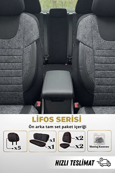 SM OTO KILIF Lifos Hafif Ticari Serisi Koton Kumaş Oto Koltuk Kılıfı Tam Set (BERLINGO-CADDY-CONNECT-COURIER-DOBLO-DOKKER-PARTNER)