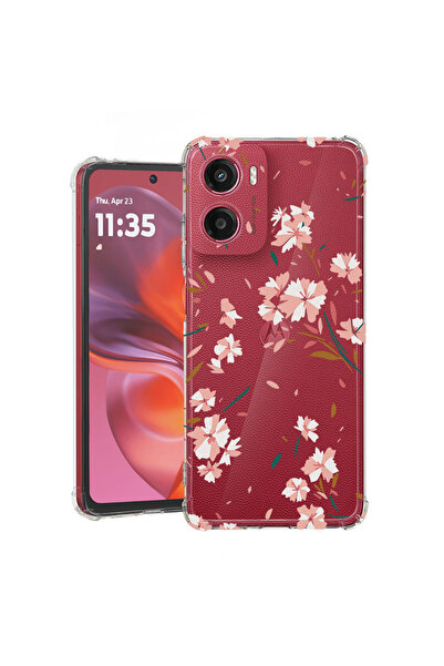bestcase Husă Antișoc pentru Motorola Moto G05 / E15, Florală - Roz Pastel, 1...