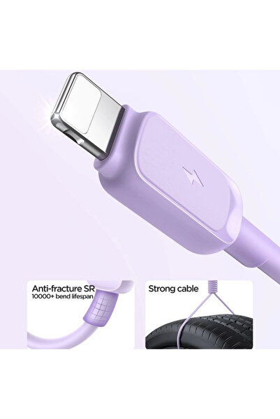 Joyroom USB-C кабел за данни и зареждане - Lightning S-A14, 20W, 1.2м, Лилав