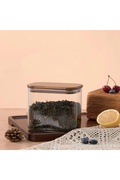 MİEN Acacia Lid Glass Jar 650 ml