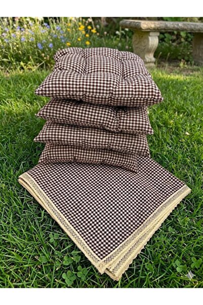 ESPERA HOME DESİGN 5 parça Piknik Minder ve Örtü Seti 170x170 cm örtü, 40x40 ...