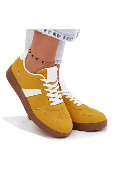 BOTO Women's Sneakers Yellow Imitation Suede Calira 37