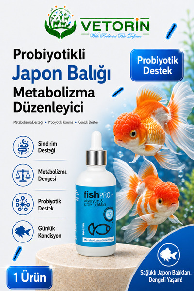 VETORİN Probiyotikli Japon Balığı Sindirim ve Metabolizma Düzenleyici 100 ml ...