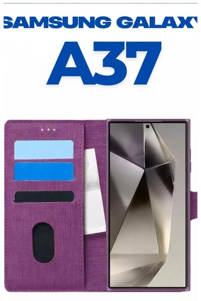 UPEKA Samsung Galaxy A37 Kılıf Kumaş Desenli Cüzdanlı Standlı Kapaklı Kılıf