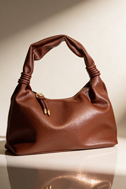 ents Cinnamon Brown Soft Textured Women's Shoulder Bag