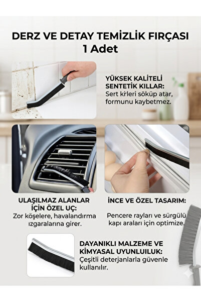 HopeWay Home Pratik Derz ve Detay Temizlik Fırçası - İnce Tasarım Çok Amaçlı ...