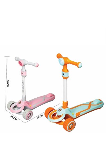 iTajir Luminous 3 wheel scooter for kids - height adjustable handlebar with w...
