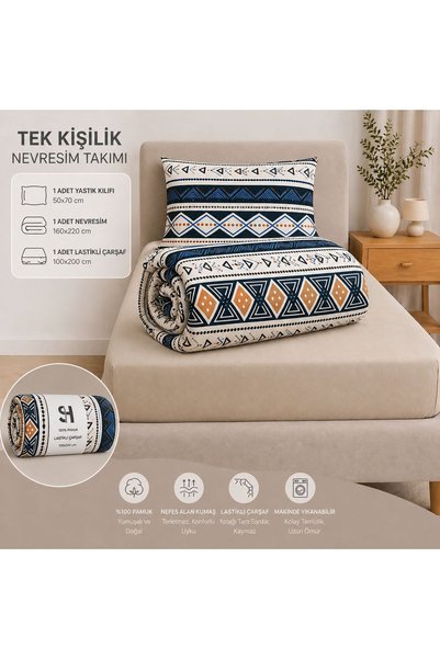 Sheri Home Tekstil YENİ Lastikli Çarşaflı Tek Kişilik Nevresim Takımı SWEETHEARTMODELSZ8889221