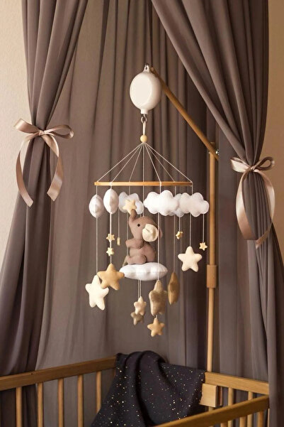 TREND METFİQ DECORATİON MÜZİKSİZ Premium El Yapımı Ayıcık Bebek Dönencesi - K...
