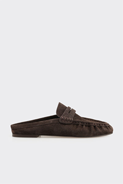 Elle Shoes Kahve Deri Kadın Terlik
