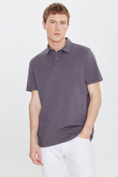 ALTINYILDIZ CLASSICS Erkek Antrasit %100 Pamuk Comfort Fit Rahat Kesim Polo Y...