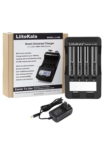 Devremarkt LiitoKala Lii-500 — 4 Yuvalı Akıllı Pil Şarj, Deşarj ve Kapasite T...