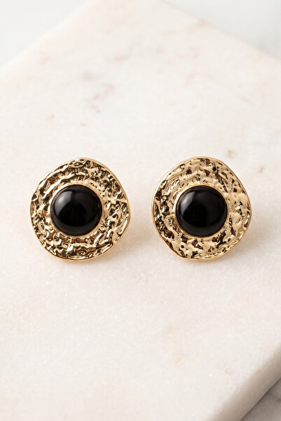 Vintage Black Enamel Earrings