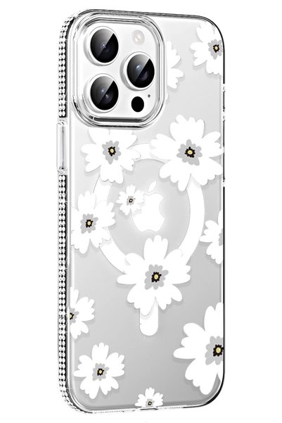 Joko غطاء ILKESHOP لهاتف iPhone 14 Pro Max Floral Magsafe (143707) - أبيض