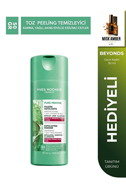 Yves Rocher Pure Menthe Aha Powder Peeling Cleanser 50 Gr Purifying for Oily,...