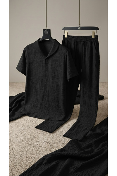Fifty Color Set de tricou și pantaloni de trening pentru bărbați, negru, cu m...