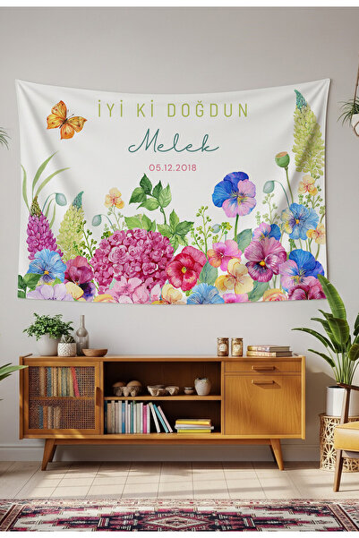 GREENDECOR Kişiye Özel Doğum Günü Duvar Örtüsü İyi ki Doğdun Happy Birthday İ...