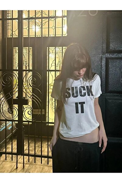 Bravebell Bela majica sa otiskom "Suck It"