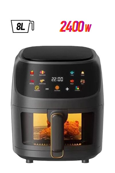 ET-LIFE Digital Air Fryer, 2400W, 8L, 8 Presets, Crispy and Healthy Cooking, ...