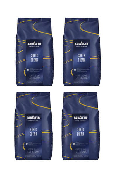 LavAzza Σούπερ Κρεμώδης Κόκκοι Καφέ, 1 κιλό x 4 τεμάχια