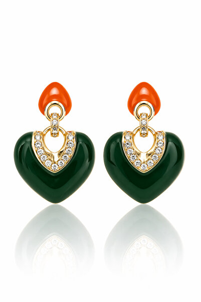 Angelovia Colorful Stone Heart Women's Earrings