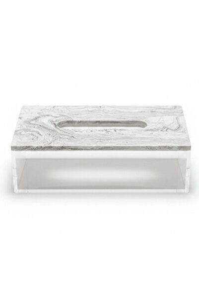 AKDC Premium Acrylic Tissue Storage Box with Pop-Up Lid and Elegant Modern De...