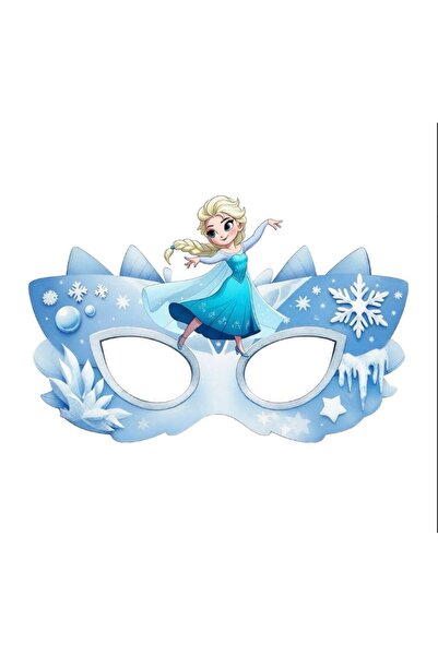 Partiden Elsa Frozen Karton Maske 6 Adet
