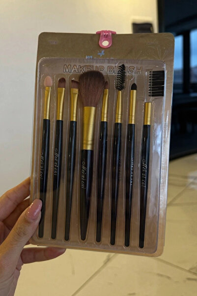 DiyMer 8-Piece Gold and Black Color Makeup Brush Set