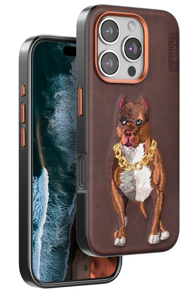 venco Ilkeshop iPhone 16 Pro Permanent Patterned Cover (193603) - Brown