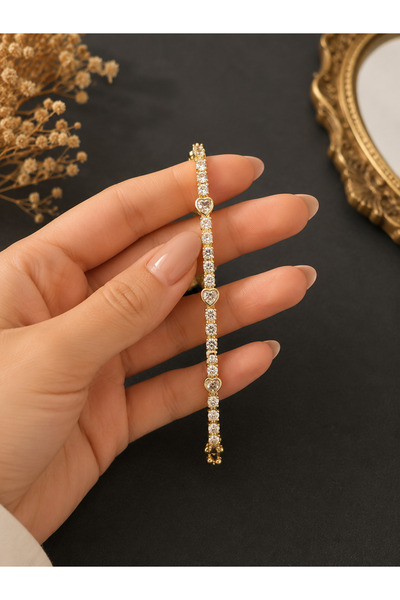 CMJEWELS Heartline Glow Kadın Bileklik – 14K CM VİP Altın Kaplama - Özel Kutulu