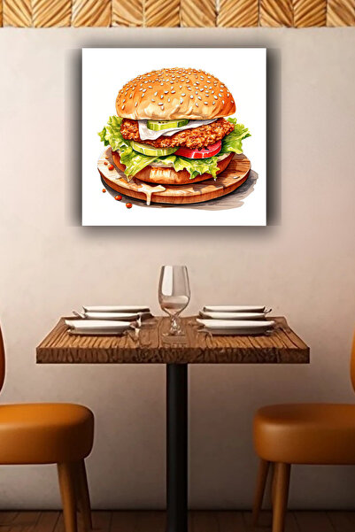 Lucena Hamburger Metal Painting Fast Food and Cheeseburger Themed Decorative ...