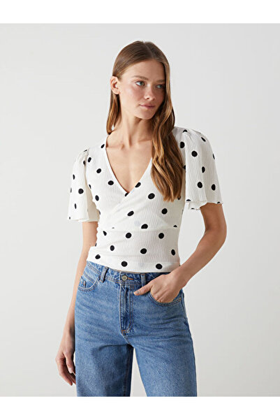 LC Waikiki Rmz Gi̇yi̇m Farkiyla Double Breasted Roba Collar Polka Dot Women's...