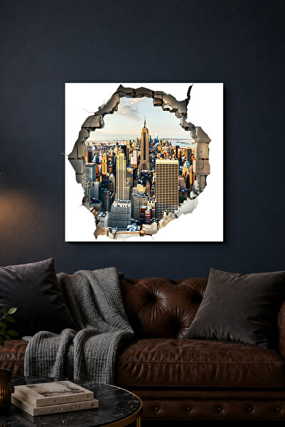 Lucena Pictură pe perete decorativă modernă, peisaj urban 3D New York, pictur...