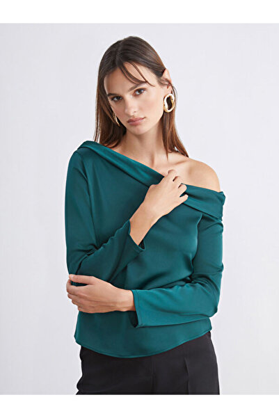 LC Waikiki Boat Neck Satin Blouse