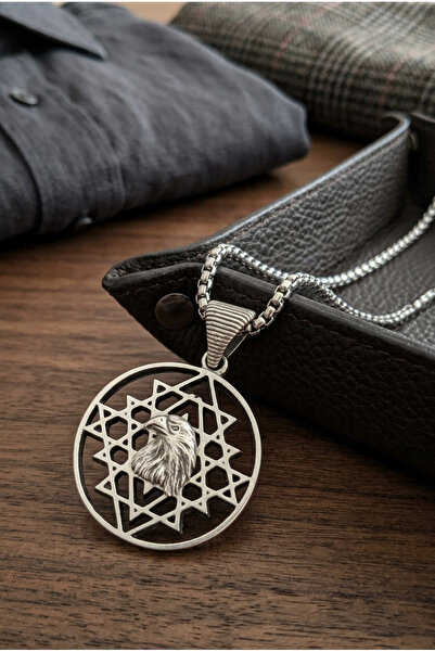 Velcari Minimalist Style Stainless Steel Men's Necklace with Eagle Figure