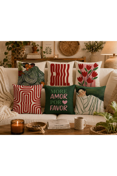 stellahomes Retro Sanatsal Kırlent Kılıfı Modern Bohem Dekoratif Yastık Kılıf...
