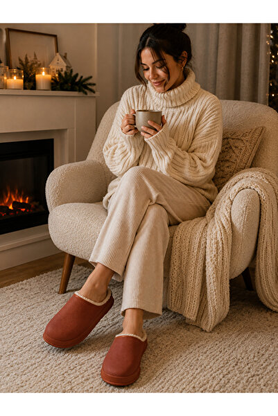 AkınalBella Women's Warm Woolen Lightweight Sole Office and Home Slippers