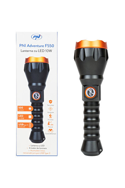 PNI Φακός Adventure F550 Crystal LED, 10W, από αλουμίνιο, 500lm, εμβέλεια έως...