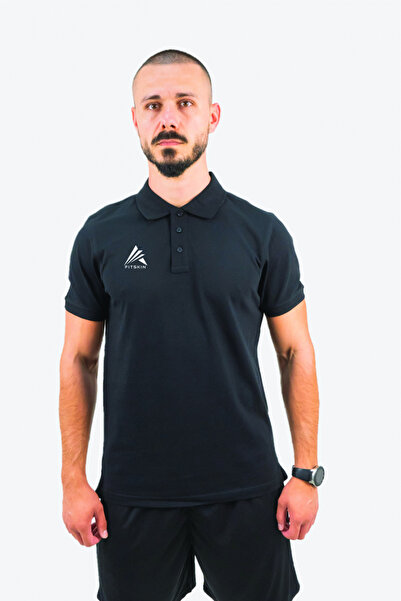 Fitskin Tricou Polo Negru Junior TEAM