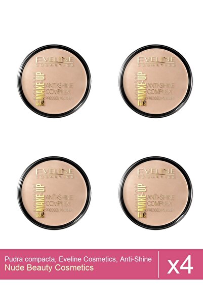 Makeup Set 4x Pudra compacta, Eveline Cosmetics, Anti-Shine Complex, 31 14g