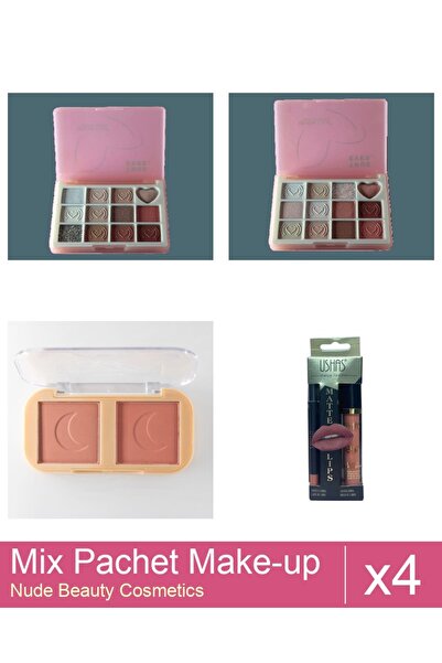 Makeup Set Mix 4 produse Palete Makeup: Ushas Ruj + Creion . nr 17, Paleta bl...