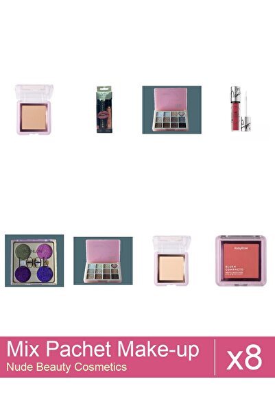 Makeup Set Mix 8 produse Palete Makeup: Ruj lichid mat, Hypoallergenic By Mar...