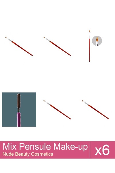 Makeup Set Mix 6 products Makeup Brushes: Cat's Tongue Gel Brush - No.2, Cat'...