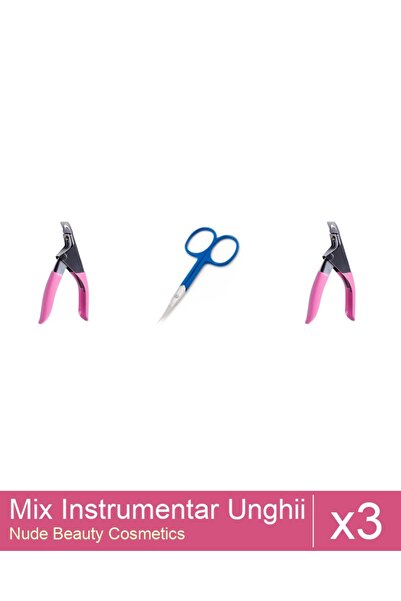 Makeup Set Mix 3 produse Forfecute: Cleste unghii tip ghilotina pentru tipsur...