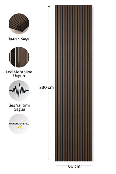 TUTKUNLAR PANEL Akustik Duvar Paneli Çıtalı MDF Ahşap Ses Yalıtımlı Dekoratif...